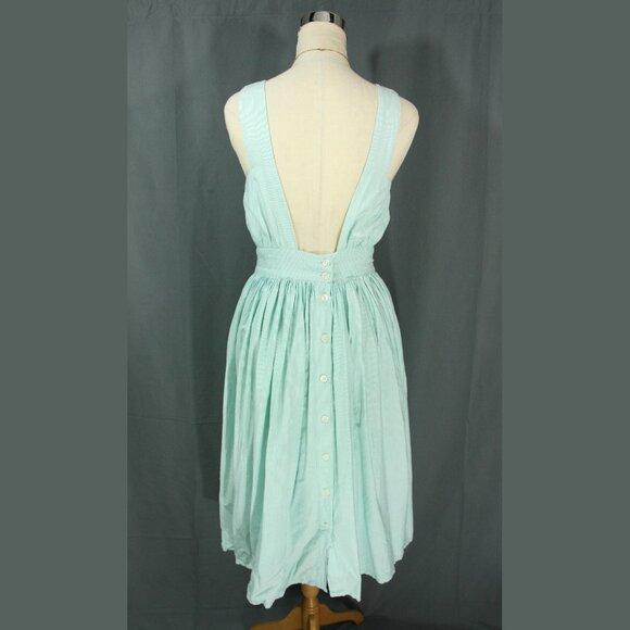 Vintage Laura Adams Back Button Open Back Sleeveless Sundress Tank Dress 1980s - Picture 6 of 12